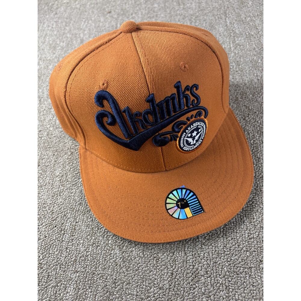 Akademiks Akdmks Fitted Hat 7 1/8 Burnt Orange Flat Brim Deadstock Y2K